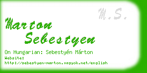 marton sebestyen business card